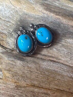Unbranded Earrings Women Sterling Silver Turquoise Stud Southwestern 4.7g